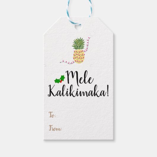 Mele Kalikimaka Pineapple Gift Label Cadeaulabel (Voorkant)