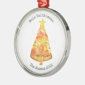 Mele Kalikimaka Pineapple Hawaiian Pizza Slice Metalen Ornament (Links)