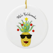 Mele Kalikimaka Pineapple Keramisch Ornament (Achterkant)