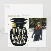 Mele Kalikimaka Pineapple Kerstfeestdag Foto Feestdagenkaart (Voorkant / Achterkant)