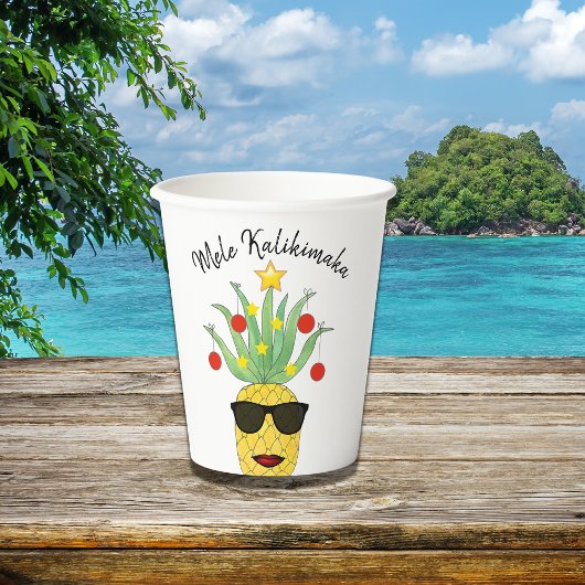 Mele Kalikimaka Pineapple Papieren Bekers