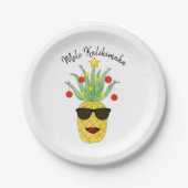 Mele Kalikimaka Pineapple Papieren Bordje (Voorkant)