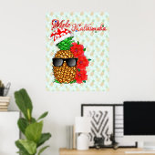 Mele Kalikimaka Pineapple Poster (Thuiskantoor)