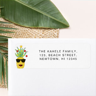 Mele kalikimaka Pineapple Return Address Etiket