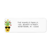Mele kalikimaka Pineapple Return Address Etiket (Voorkant)