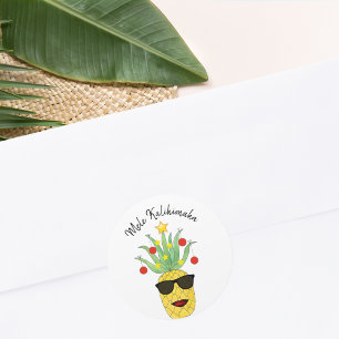 Mele Kalikimaka Pineapple Ronde Sticker