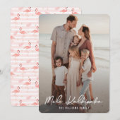 Mele Kalikimaka Pink Flamingo Feestdagenkaart (Voorkant / Achterkant)