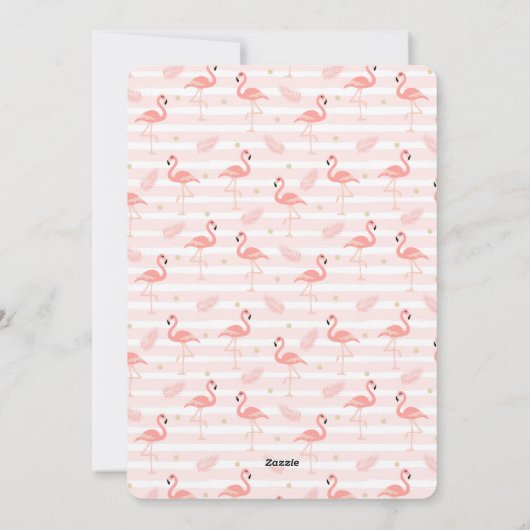 Mele Kalikimaka Pink Flamingo Feestdagenkaart (Achterkant)