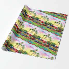 Mele Kalikimaka Plantation Cottage Wrapping Paper Cadeaupapier