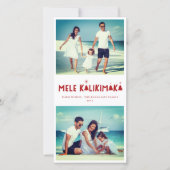 Mele Kalikimaka Red Glow Christmas Greeting Foto Feestdagenkaart (Voorkant)