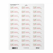Mele Kalikimaka Red Green Doodle Christmas Address Etiket (Full Sheet)