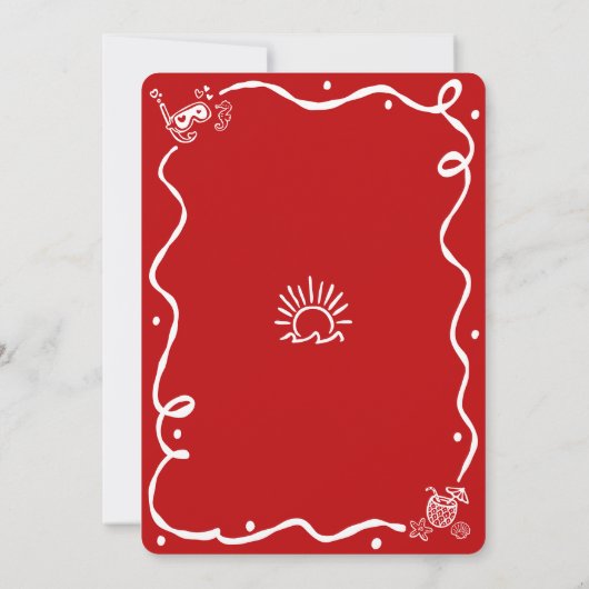 Mele Kalikimaka Red Green Hand Drawn Fun Christmas Kaart (Achterkant)