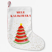 Mele Kalikimaka Red Watermelon Tree Kleine Kerstsok (Voorkant)