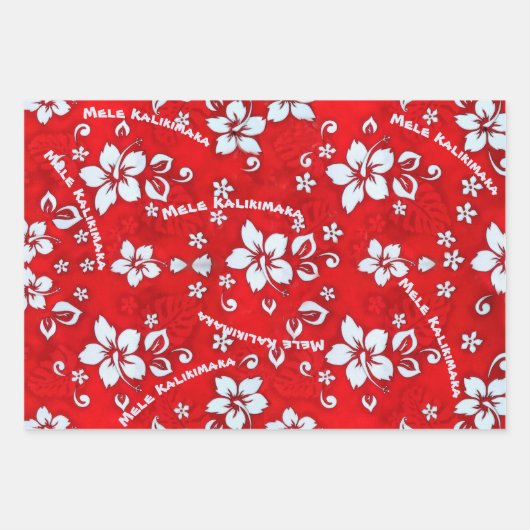 Mele Kalikimaka Red Wrapping Paper (Voorkant)