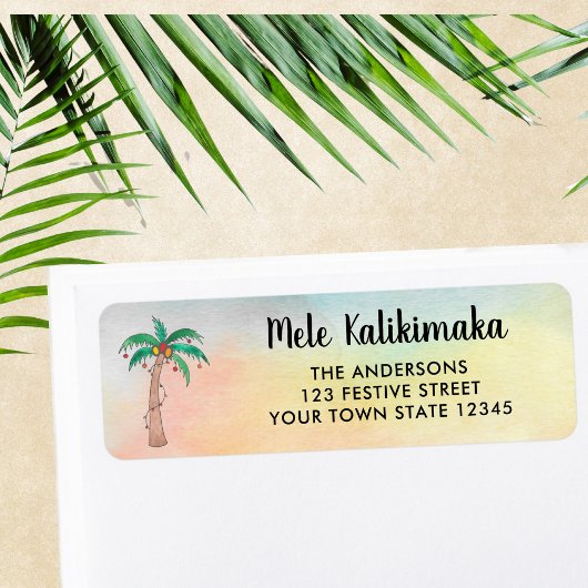 Mele Kalikimaka Retouradres Etiket
