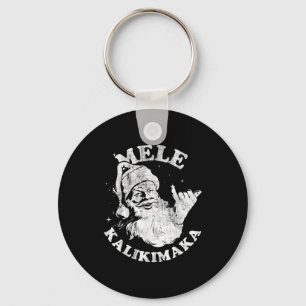 Mele Kalikimaka Retro Hawaï Kerstman Aloha Kerstmi Sleutelhanger