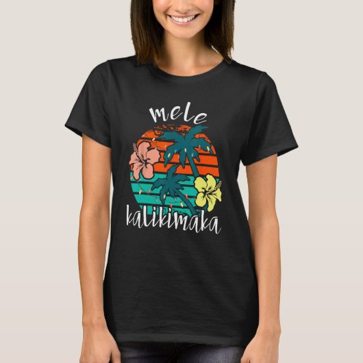Mele Kalikimaka Retro Hawaii Kerst T-shirt (Voorkant)