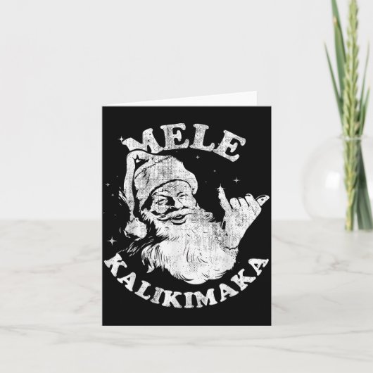 Mele Kalikimaka Retro Hawaii Santa Aloha Christmas Kaart (Voorkant)