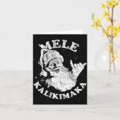 Mele Kalikimaka Retro Hawaii Santa Aloha Christmas Kaart (Gele Bloem)