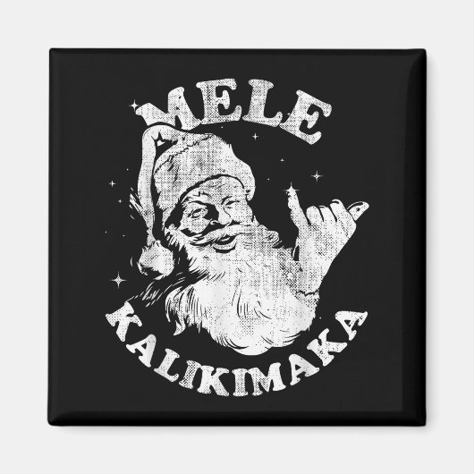 Mele Kalikimaka Retro Hawaii Santa Aloha Christmas Magneet (Voorkant)