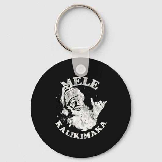 Mele Kalikimaka Retro Hawaii Santa Aloha Christmas Sleutelhanger (Voorkant)