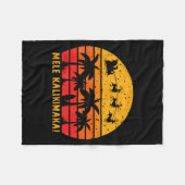Mele Kalikimaka Retro Hawaiian Christmas Family Va Fleece Deken (Voorkant (Horizontaal))
