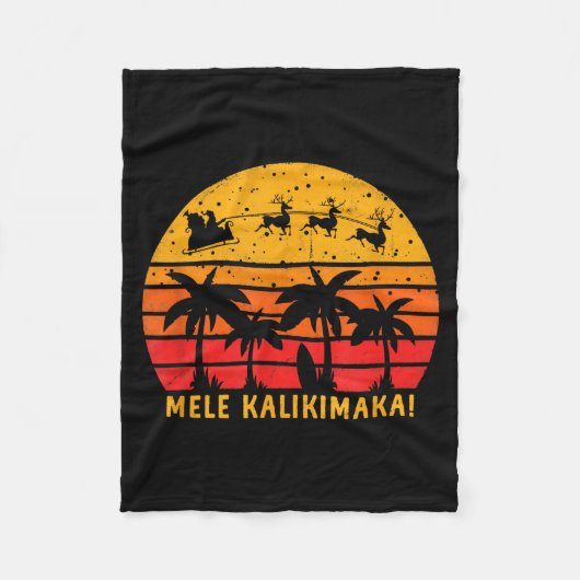 Mele Kalikimaka Retro Hawaiian Christmas Family Va Fleece Deken (Voorkant)