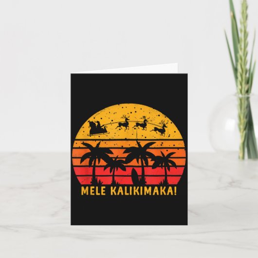 Mele Kalikimaka Retro Hawaiian Christmas Family Va Kaart (Voorkant)