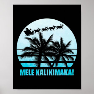 Mele Kalikimaka Retro Hawaiian Kerstfamilie Va Poster