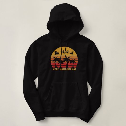 Mele Kalikimaka Retro Hawaiian Kerstmis Hawaii Hoodie (Design voorkant)
