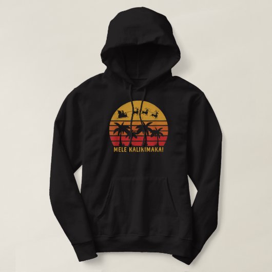 Mele Kalikimaka Retro Hawaiian Kerstmis Hawaii Hoodie (Design voorkant)