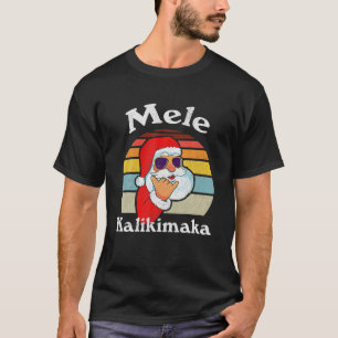Mele Kalikimaka Retro KerstkerstSanta Shaka Hawaii T-shirt