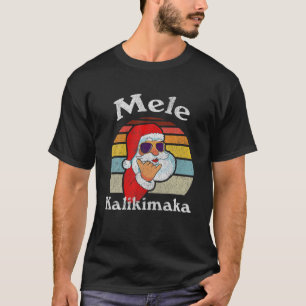 Mele Kalikimaka Retro KerstkerstSanta Shaka Hawaii T-shirt