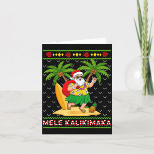 Mele Kalikimaka Retro Kerstman Shaka Hawaï Kerstmi Kaart