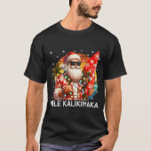 Mele Kalikimaka Retro Santa Rock On Pjs Christmas  T-shirt (Voorkant)