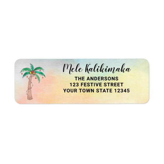 Mele Kalikimaka Return Address Label (Voorkant)