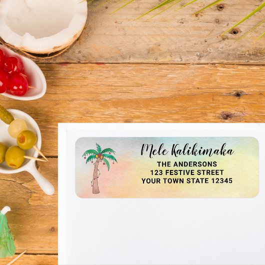 Mele Kalikimaka Return Address Label