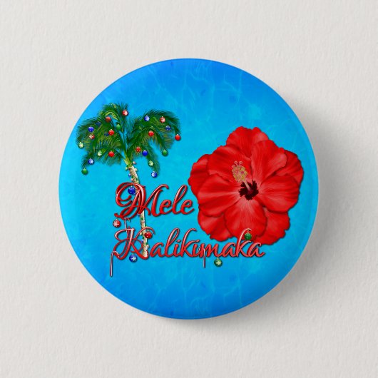 Mele Kalikimaka Ronde Button 5,7 Cm (Voorkant)