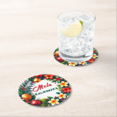 Mele Kalikimaka Ronde Kartonnen Onderzetter (Insitu)