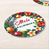 Mele Kalikimaka Ronde Kartonnen Onderzetter (Gebogen)