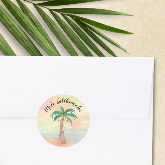 Mele Kalikimaka Ronde Sticker