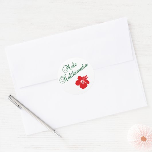 Mele Kalikimaka Ronde Sticker (Envelop)
