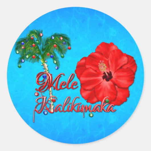 Mele Kalikimaka Ronde Sticker (Voorkant)