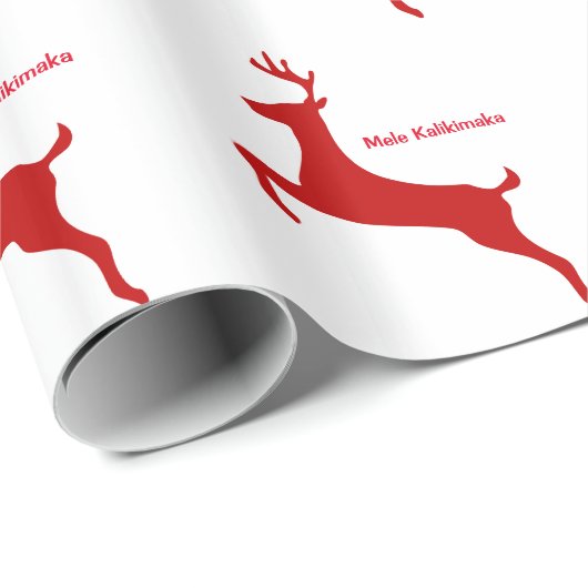 Mele Kalikimaka Rood Rendier Kerstmis Cadeaupapier (Rol Hoek)