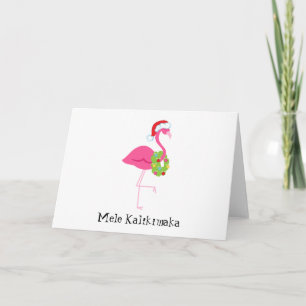 Mele Kalikimaka Roze Flamingo Kerst Kaart