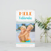 Mele Kalikimaka Sand Snow - kerstfoto Feestdagenkaart (Staand voorkant)