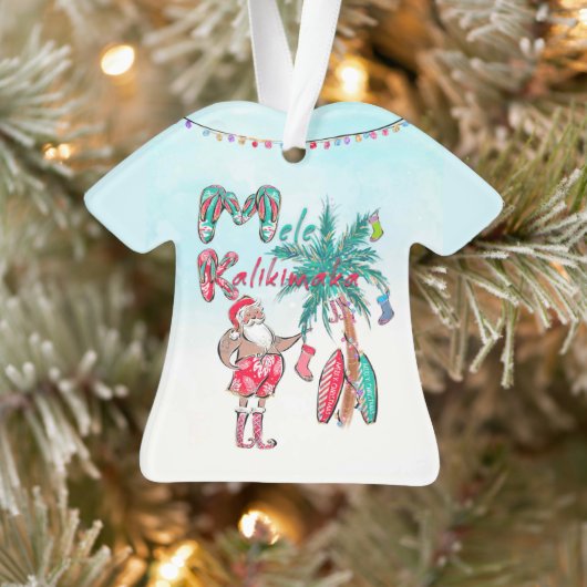 Mele Kalikimaka Santa Aloha Shirt Ornament (Boom)