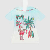 Mele Kalikimaka Santa Aloha Shirt Ornament (voorkant)