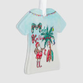 Mele Kalikimaka Santa Aloha Shirt Ornament (voorkant)