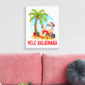 Mele Kalikimaka Santa Christmas Canvas Afdruk (Insitu (Woonkamer))